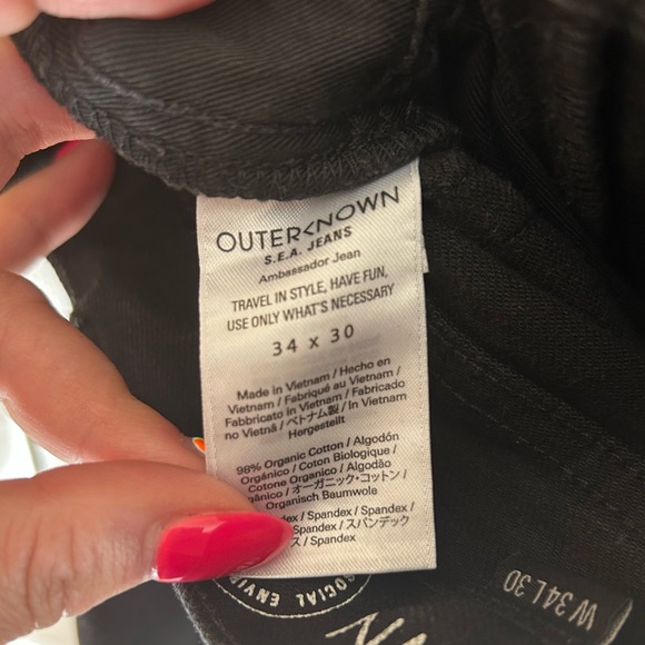 Outerknown SEA Black Wash Men's Ambassador Fit Jeans Size 34 x 30 - Picture 6 of 6